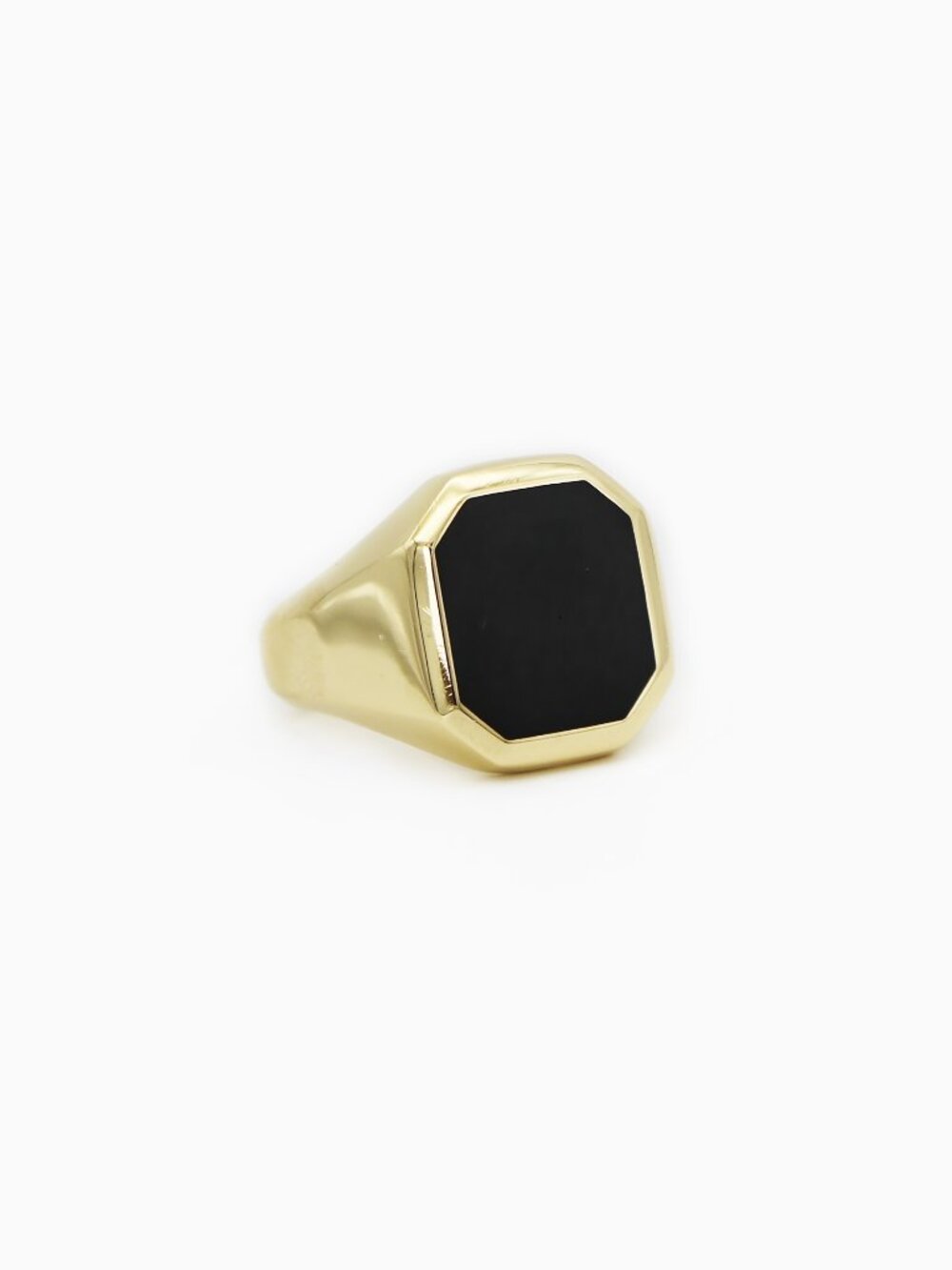 David Yurman 18K Gold Onyx Streamline Signet Mens Ring